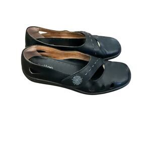 Hotter Bliss Women's Size 9.5 Black Leather Comfort Mary Jane Flat Shoes